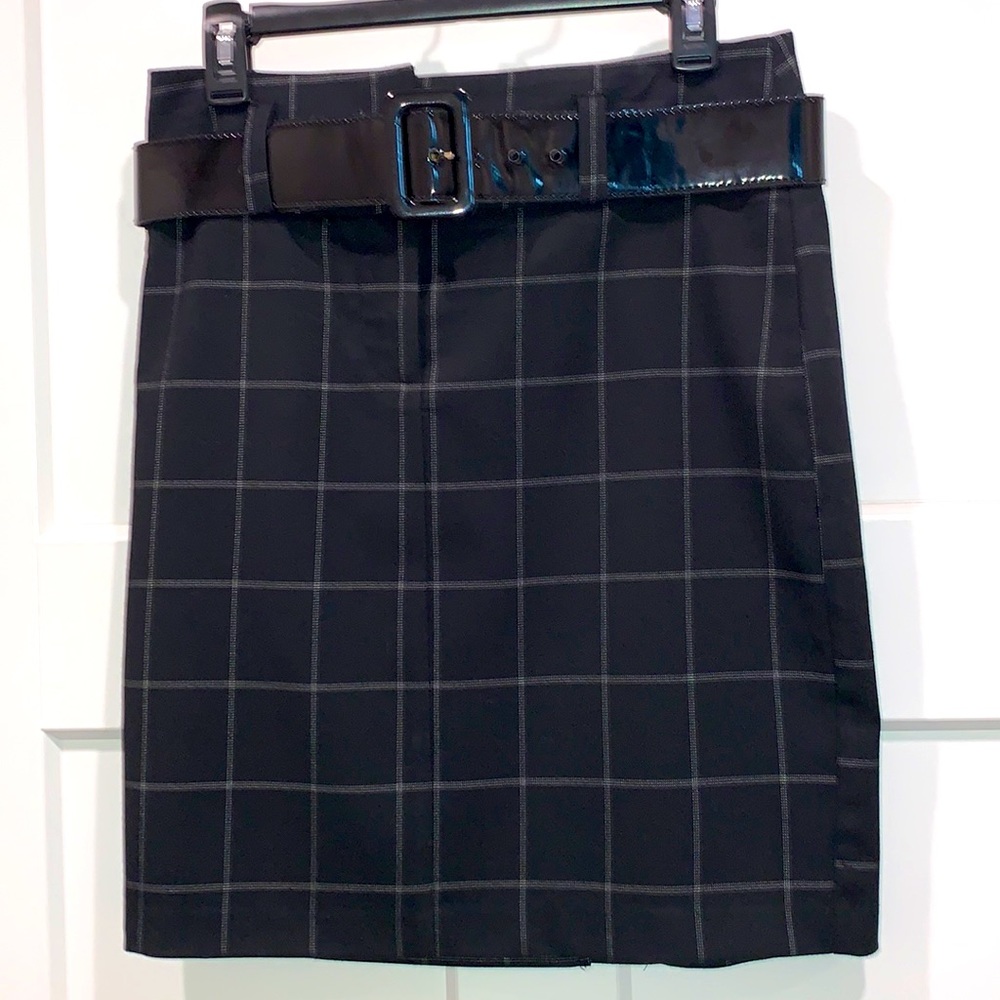 Love Tease Belted Checkered Pencil Skirt Sz 7